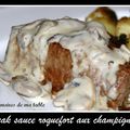 Steak sauce roquefort aux champignons