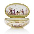 cThree 19th century Chinoiserie snuff boxes in Meissen style