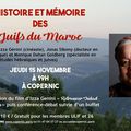 Histoire et mémoire des Juifs du Maroc,jeudi15novembre,