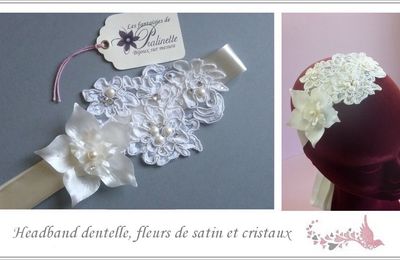 Bijoux de tête mariage, headbands mariée strass et perles, accessoires de coiffures en dentelle.