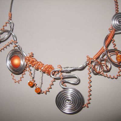 Collier "Callyopé orange" 