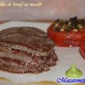 Millefeuille de boeuf au wasabi et ses tomates au four