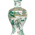 A 'Famille-Verte' baluster vase. Qing dynasty, 19th century