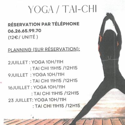 YOGA et TAI-CHI cet été à l'espace les Flobarts à Audresselles.