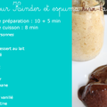 Mi-cuit coeur Kinder et espuma kiwi-banane