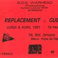 The Replacements - Lundi 8 Avril 1991 - Espace Ornano (Paris)