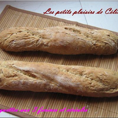 Baguettes aux 3 farines et aux céréales