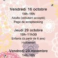 les prochaines dates des ateliers 