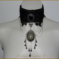 Collier Dentelle Camée Gothique Victorien Vampire Halloween Gothic Victorian Cameo Choker 