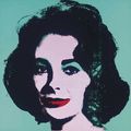 Un portrait de Liz Taylor au fond turquoise de Warhol en vente