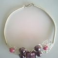 Collier violet et rose 