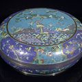 A large and fine decorated cloisonné enamel box and cover, decorated also inside, China, Qianlong/Jiaqing period