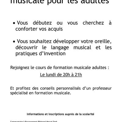 Cours de «Formation Musicale Adultes» (2019_2020)