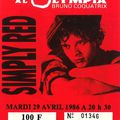 Simply Red - Mardi 29 Avril 1986 - Olympia (Paris)