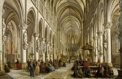 Victor Verloet (1829-1904), Intérieur d'église malinoise, 1895