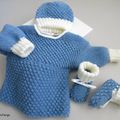 tricot laine bb fait main, bebe tricot, layette, modele fait main