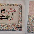 Kokeshi, pochette et  coussinet