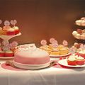 Sweet table rose et blanche (buffet desserts)