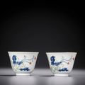 A fine pair of famille verte wine-cups, Daoguang six-character seal marks and of the period (1821-1850)