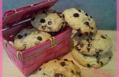 Cookies aux flocons d'avoines, raisins secs et chocolat