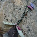 Sautoir fleurs au crochet #2 et jolie souris Maileg...