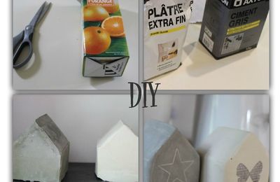 DIY déco scandinave : faire une maison en plâtre et en ciment. 
