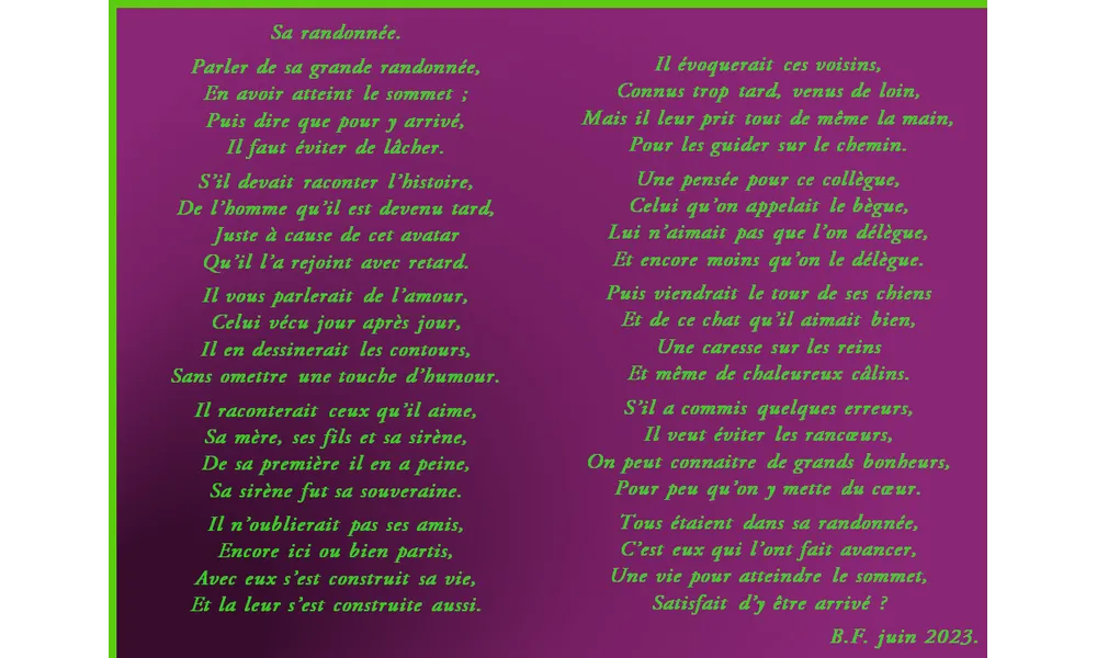 Sa randonnée