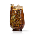 Sancai Glazed Pottery Wine Flask with Dragon Décor, China, Liao Dynasty (907-1125)