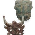 A chinese bronze taotie applique, Western Zhou dynasty (110-- 771 bc)