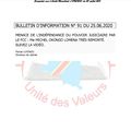 BULLETIN D’INFORMATION N° 91 DU 25.06.2020