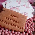 Menu de baptême, création personnalisé avec un... biscuit !