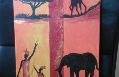 histoire de la petite girafe et l'éléphant au coeur du petit village africain 