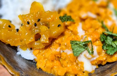 Dhal coco curry rouge cacahuètes