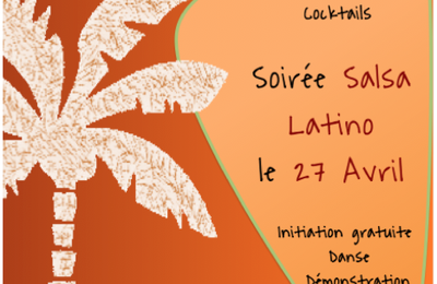 Flyer : soirée salsa latino (restaurant Fuxia Tours)