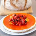 Cheesecake salé, gelée de poivrons grillés, tomates rôties