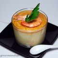 Petits flans de bisque de homard aux crevettes