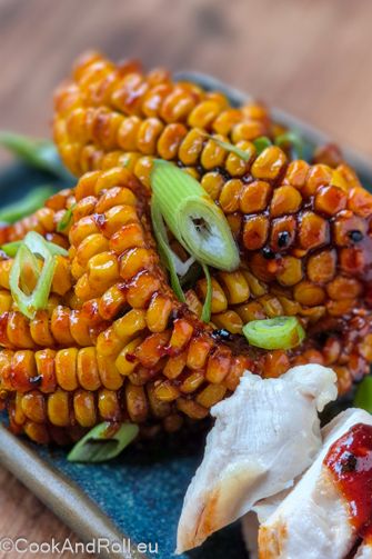 Maïs frais frit à la pâte de piment gochujang