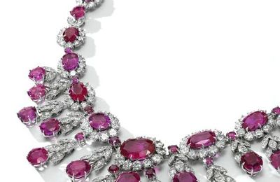 Ruby and diamond necklace