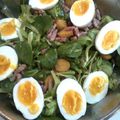 Salade de Mache-Lardons-Croutons-Oeufs Mollets