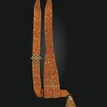 A silk and gold-thread embroidered sash, North India, possibly Delhi, second half 19th century