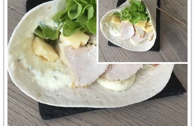 Wraps de poulet au fromage blanc