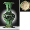 An outstanding Cizhou green-glazed painted baluster vase, Song-Jin Dynasty, 12th Century