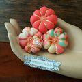 ♥ MELINA ♥ Broche aux 3 fleurs sakura tons rose orangé