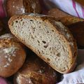 Pain rustique aux noix (levain)