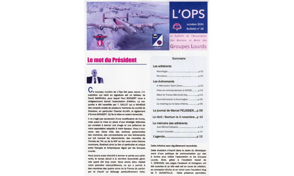 L'OPS - de l'AAA des GROUPES LOURDS - Le mot du Président.
