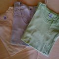 Lot de 3 T-Shirt "Petit Bateau" 14 / 16ans : saumon, violet et vert anis