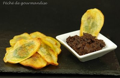 Chips de pommes de terre aux anchois et basilic d'après Éric fréchon