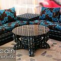 Salon marocain moderne bleu noir