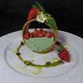 Panna cotta pistaches fraises citron