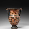 An Apulian red-figure column krater . Circa 350-300 B.C.